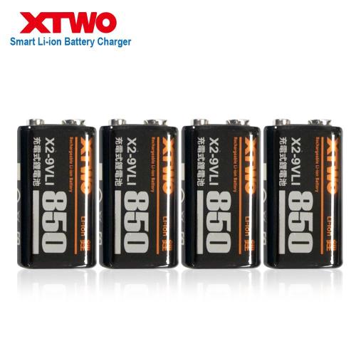 XTWO 高容量850型 9V鋰充電電池-4入