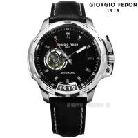 GIORGIO FEDON 1919 / GFBG001 / 自動兼手動上鍊 藍寶石塗層玻璃 精工機芯 機械錶 真皮手錶 黑色 46mm