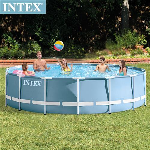 【INTEX】 圓型框架速搭大型游泳池(附濾水泵)457x107cm(14614L)適用6歲+ (26733)