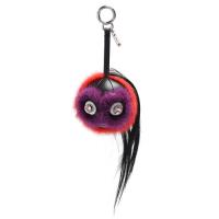 FENDI Bag Bugs熱帶雀鳥造型寶石裝飾背包吊飾(黑X紅)