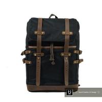 【US.STYLE】歐美冒險登山 蠟染帆布X瘋馬皮雙肩登山包