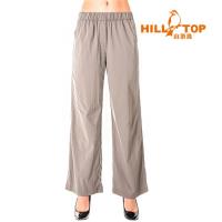 【hilltop山頂鳥】女款吸濕排汗抗UV彈性寬褲S07FG4-頂灰