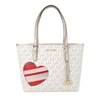 MICHAEL KORS HEARTS 愛心滿版托特包(中/米金)