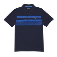 Timberland男款航海藍短袖條紋 POLO 衫A1LTDJ38