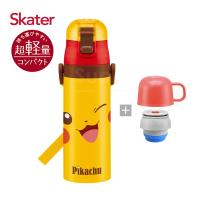 Skater不鏽鋼保溫水壺(2WAY)皮卡丘FACE