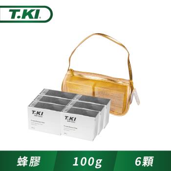 T.KI 手工蜂膠美顏皂100gX6件組(金蔥袋 金/粉 顏色隨機)