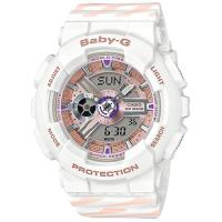 CASIO卡西歐Baby-G Chance時間交錯線條運動腕錶 BA-110CH-7A 白