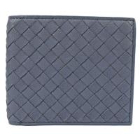 BOTTEGA VENETA 196207 經典編織小羊皮中短夾.天空藍