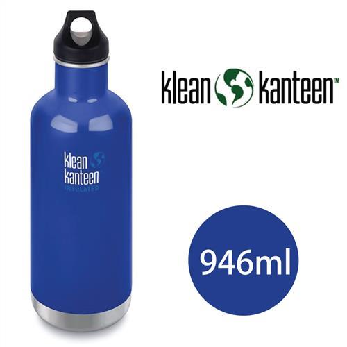 美國Klean Kanteen 窄口不鏽鋼保溫瓶 946ml 沿海藍