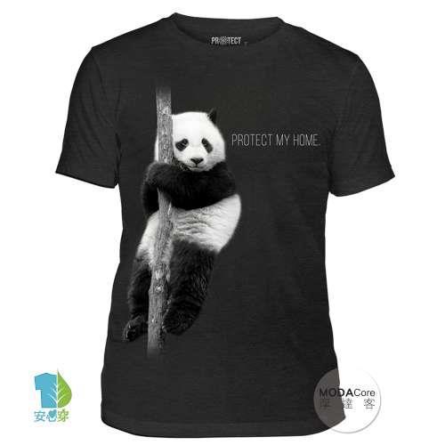 摩達客 (預購) 美國The Mountain保育系列 熊貓的家中性短袖紀念T恤 柔軟舒適高級混紡 