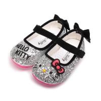 HELLO KITTY 亮面蝴蝶公主鞋 銀 童鞋 鞋全家福
