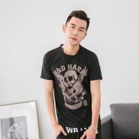 Jimmy Wang 男生黑色骷髏短袖T恤