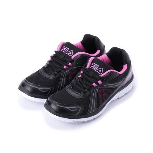 FILA 透氣索帶輕量跑鞋 黑桃 5-J320S-082 女鞋