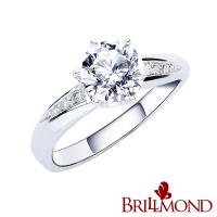 BRILLMOND 傳世經典GIA一克拉鑽戒(18K白金台 八心八箭)