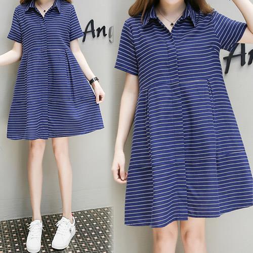 韓國KW  大尺碼美麗愛戀素色可愛洋裝(XL~4XL)