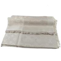Louis Vuitton LV M71336 Monogram 經典花紋羊毛絲綢披肩圍巾.米色 現貨
