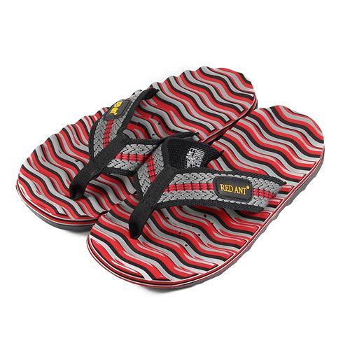 RED ANT 波紋海灘拖鞋 紅 男鞋 鞋全家福