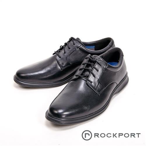 Rockport 輕量馬拉松系列 減震工藝休閒 男皮鞋-黑