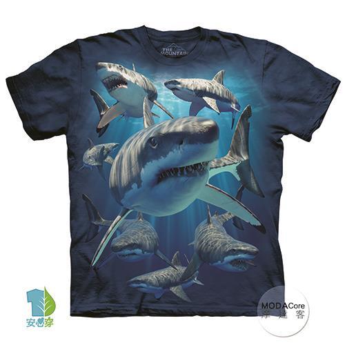  摩達客 (預購)(男童/女童裝)美國進口The Mountain 鯊魚覓食 純棉環保藝術中性短袖T恤
