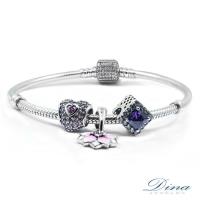 DINA JEWELRY蒂娜珠寶 紫方時尚 潘朵拉風格925純銀CZ鑽手環 ( CLY88605)