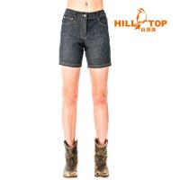 【hilltop山頂鳥】女款吸濕排汗彈性牛仔短褲S09F63-黑