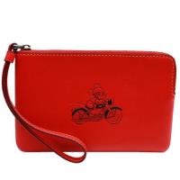 【COACH】MICKEY 迪士尼聯名款米奇全皮萬用手拿包(紅色)