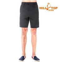【hilltop山頂鳥】男款抗UV超潑水彈性短褲S09M67-瑪瑙黑