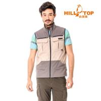 【hilltop山頂鳥】男款抗UV超潑水背心S03M25-卡其