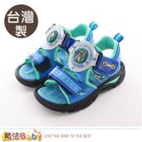 魔法Baby 兒童涼鞋 台灣製機器戰士正版閃燈運動涼鞋~sa86616