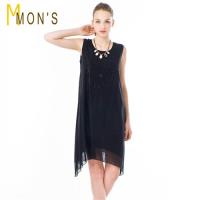 MONS 飄漾舒爽手工精繡造型長上衣/洋裝