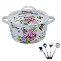 妙廚師花語造型瓷鍋3.2L+御廚寶大師4件組