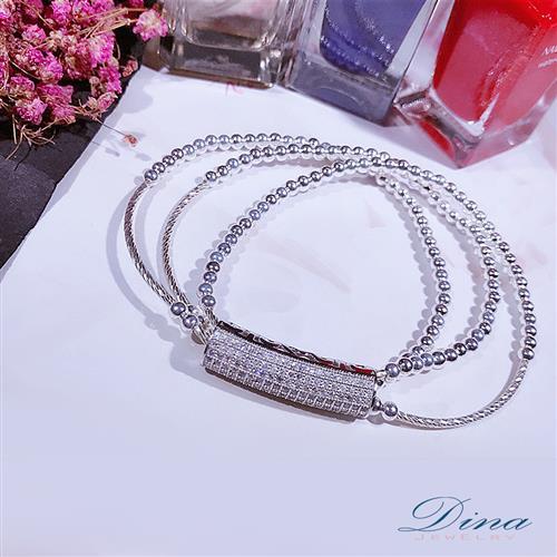 DINA JEWELRY蒂娜珠寶 華麗滿鑽 925純銀CZ鑽手環 (HL76512)