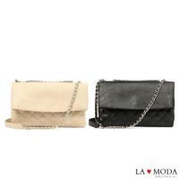 La Moda 約會必備小香風菱格紋肩背斜背鍊條包 (共2色)