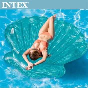INTEX美人魚貝殼浮排-杯架設計(191*191*25cm)適用:成人(57255)