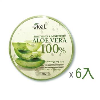 韓國 ekeL 100% 舒緩保濕補水蘆薈凝膠 300g 六入組