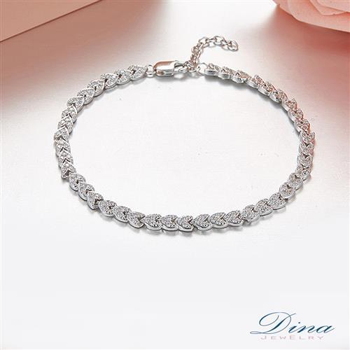 DINA JEWELRY蒂娜珠寶心鑽輕珠寶 925純銀CZ鑽手環 (YP63508s)