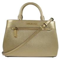 MICHAEL KORS 經典LOGO素面防刮皮革手提兩用包.金
