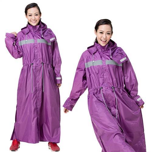 東伸 DongShen 品格日系多功能大衣型雨衣-紫色