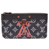 LV M62898 經典POCHETTE PM系列Monogram Ink帆布萬用手拿包(珊瑚紅)