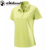 【Wildland 荒野】女疏水纖維POLO排汗衣檸檬黃