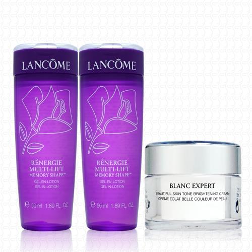 LANCOME蘭蔻 超緊顏5D太空抗皺精露50mlx2+精華日霜15ml