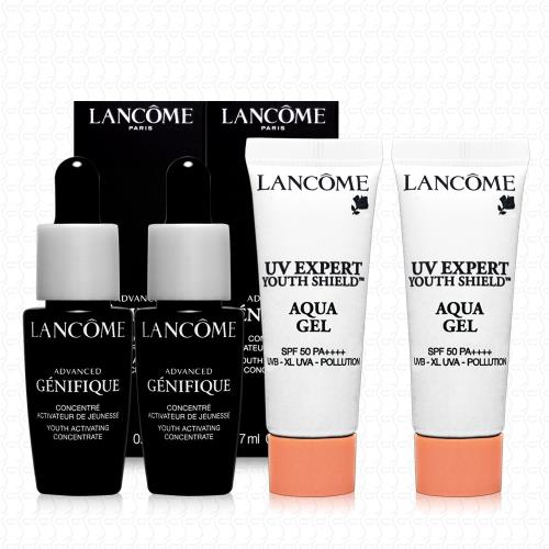 LANCOME蘭蔻 超進化肌因賦活露7mlx2+超輕盈UV水凝露10mlx2