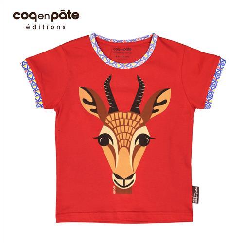 【BabyTiger虎兒寶】COQENPATE 法國有機棉童趣 短袖 T-SHIRT - 小蒼羚
