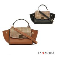 La Moda 設計師Look千鳥紋手提肩背斜背小包水餃包(共3色)
