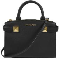 MICHAEL KORS Karla系列鉚釘防刮皮革手提兩用包.黑
