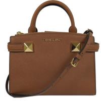 MICHAEL KORS Karla系列鉚釘防刮皮革手提兩用包.咖