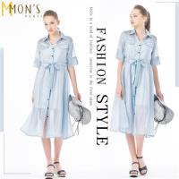 MONS冰絲精緻歐根紗二件式洋裝/長罩衫
