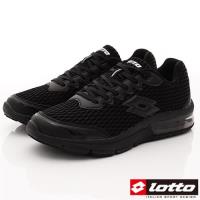 Lotto樂得-避震氣墊跑鞋-SI570黑(男段)