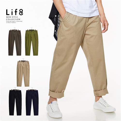 Life8-Casual 日系休閒 舒適寬版長褲