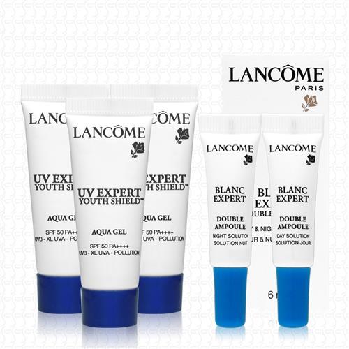 LANCOME蘭蔻 超輕盈UV水凝露10mlx3+亮顏日夜雙精萃(日3ml+夜3ml)